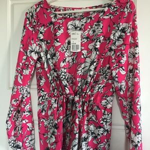 Forever 21 Pink Black White Floral Print S